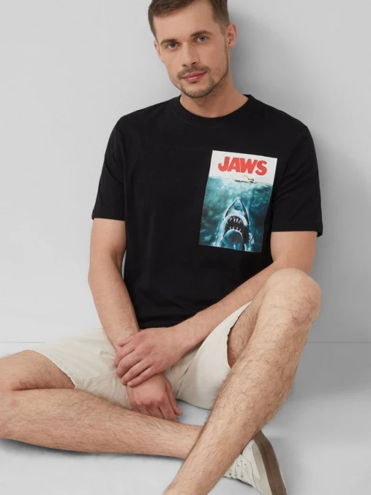 Foto van product Katoenen T-shirt met Jaws®-print s.Oliver zwart