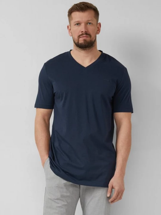 Foto van product Katoenen T-shirt met logoprint en V-hals s.Oliver blauw