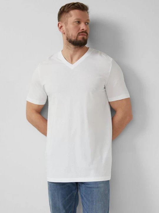 Foto van product Katoenen T-shirt met logoprint en V-hals s.Oliver wit