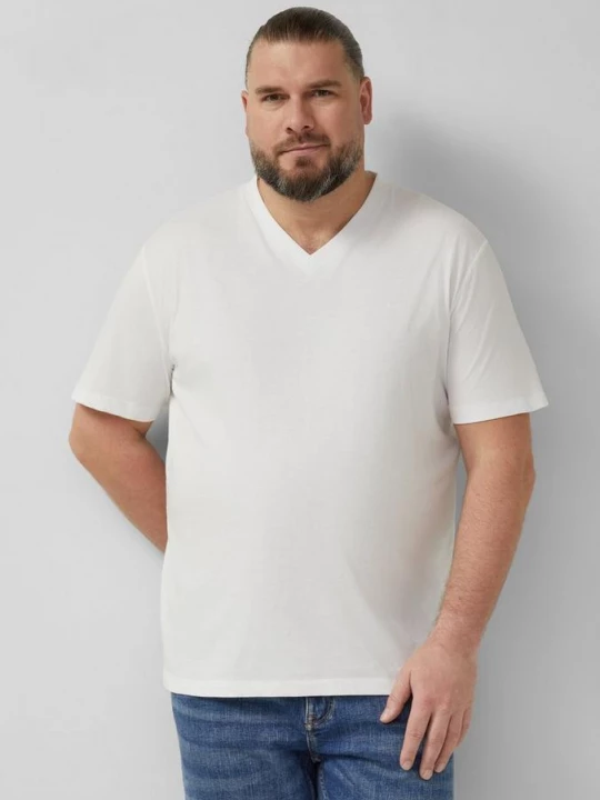 Foto van product Katoenen T-shirt met logoprint en V-hals s.Oliver wit