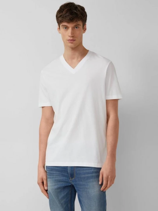 Foto van product Katoenen T-shirt met logoprint en V-hals s.Oliver wit