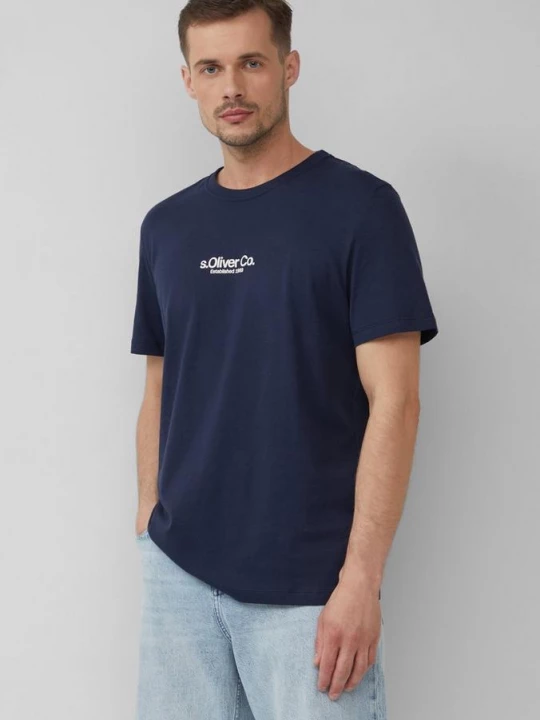 Foto van product Katoenen T-shirt met logoprint s.Oliver blauw