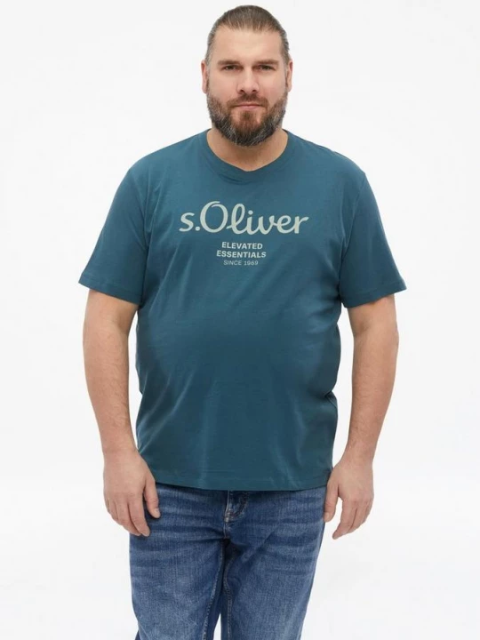 Foto van product Katoenen T-shirt met logoprint s.Oliver blauw