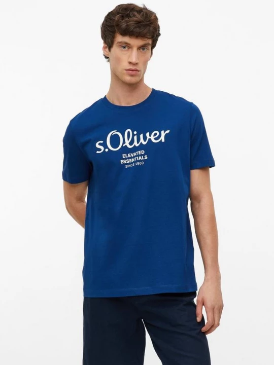 Foto van product Katoenen T-shirt met logoprint s.Oliver blauw