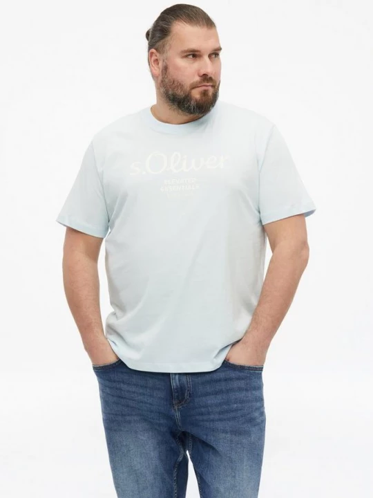 Foto van product Katoenen T-shirt met logoprint s.Oliver blauw