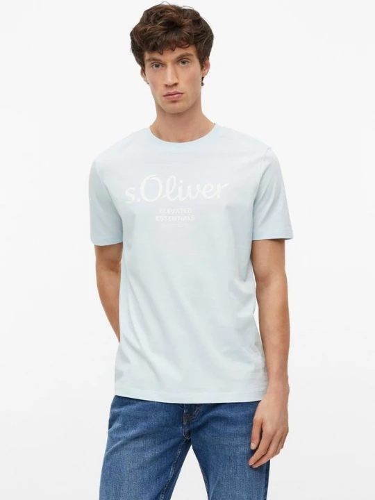 Foto van product Katoenen T-shirt met logoprint s.Oliver blauw