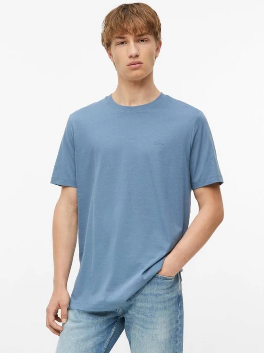 Foto van product Katoenen T-shirt met logoprint s.Oliver blauw