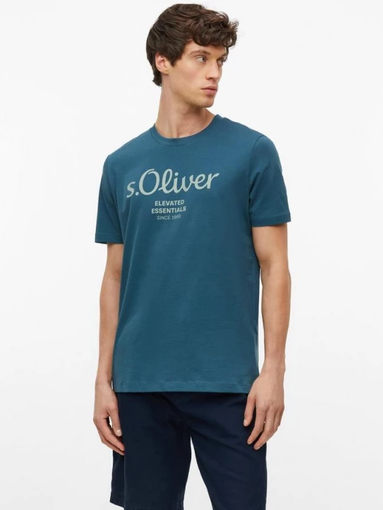 Foto van product Katoenen T-shirt met logoprint s.Oliver blauw