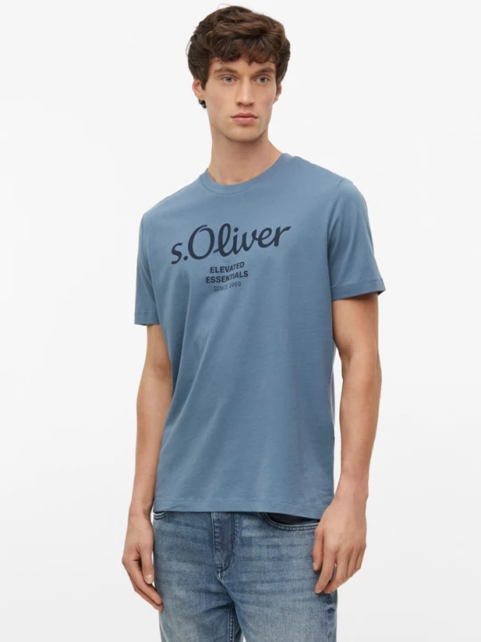 Foto van product Katoenen T-shirt met logoprint s.Oliver blauw