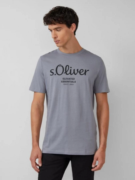 Foto van product Katoenen T-shirt met logoprint s.Oliver grijs