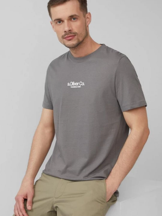 Foto van product Katoenen T-shirt met logoprint s.Oliver grijs