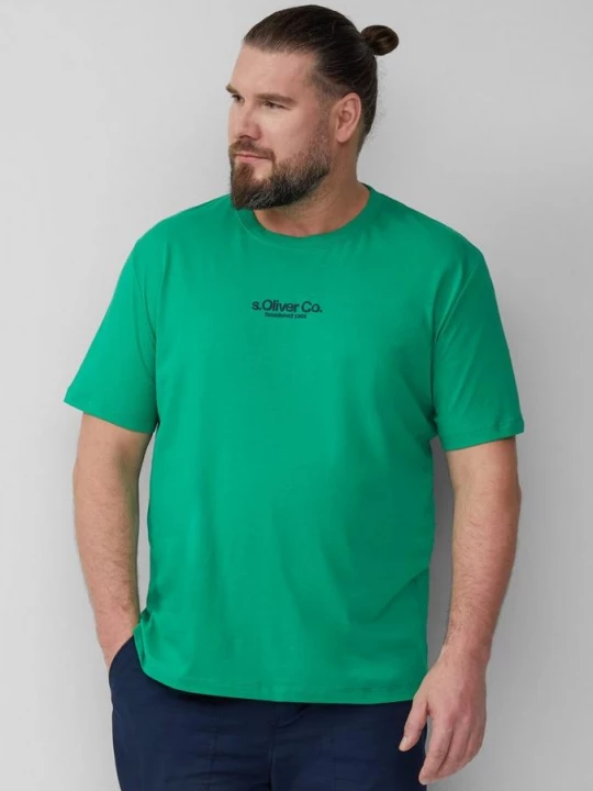 Foto van product Katoenen T-shirt met logoprint s.Oliver groen