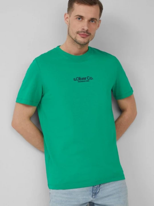 Foto van product Katoenen T-shirt met logoprint s.Oliver groen