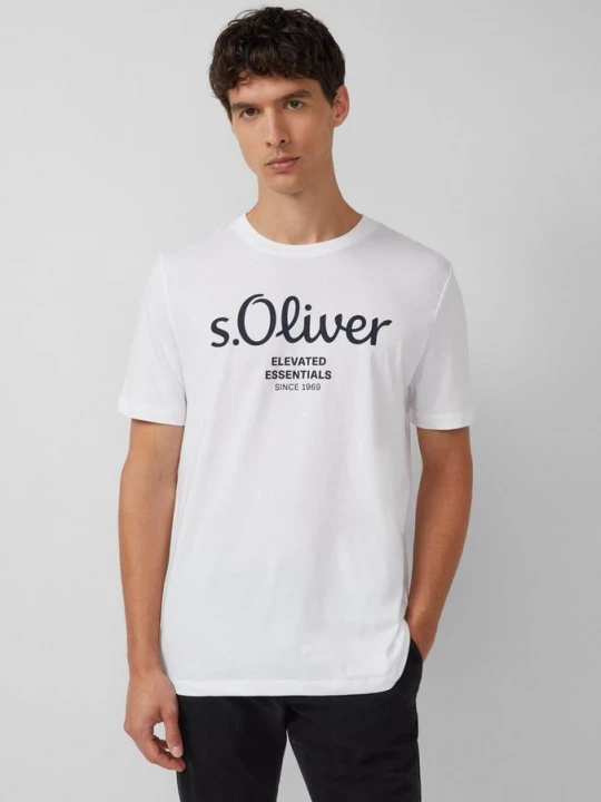 Foto van product Katoenen T-shirt met logoprint s.Oliver wit