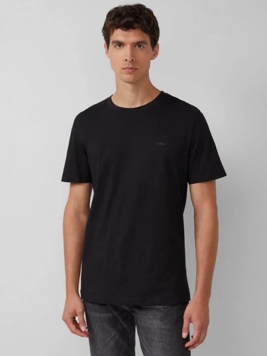 Foto van product Katoenen T-shirt met logoprint s.Oliver zwart