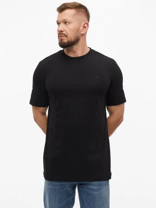 Foto van product Katoenen T-shirt met logoprint s.Oliver zwart