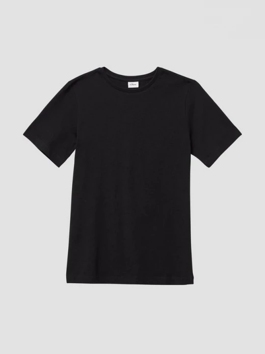 Foto van product Katoenen T-shirt met opdruk op de rug s.Oliver zwart