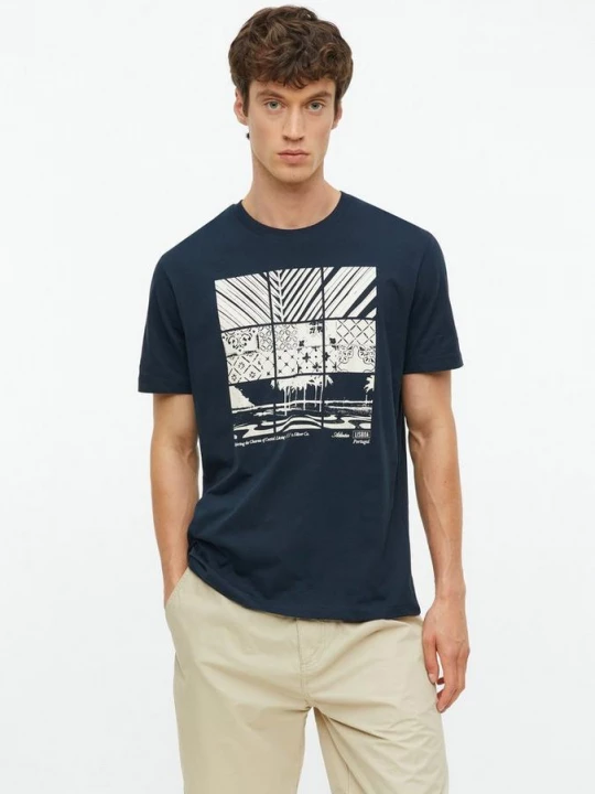 Foto van product Katoenen T-shirt met print aan de voorkant s.Oliver blauw