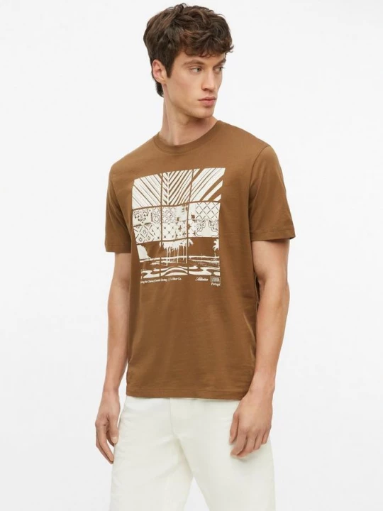 Foto van product Katoenen T-shirt met print aan de voorkant s.Oliver bruin