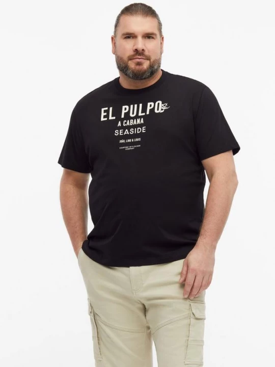 Foto van product Katoenen T-shirt met print aan de voorkant s.Oliver zwart