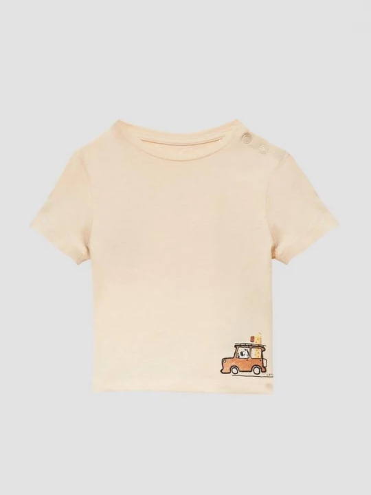 Foto van product Katoenen T-shirt met print en borduursel s.Oliver beżowy