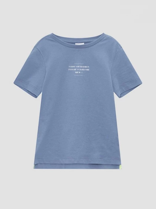 Foto van product Katoenen T-shirt met print en een verlengde achterkant s.Oliver blauw