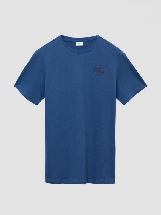 Foto van product Katoenen T-shirt met print op de voor- en achterkant s.Oliver blauw