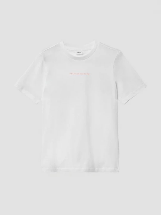 Foto van product Katoenen T-shirt met print op de voor- en achterkant s.Oliver wit