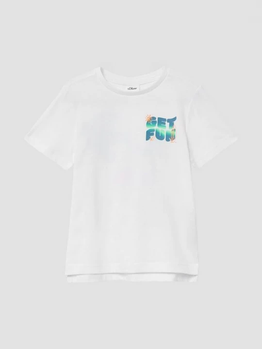 Foto van product Katoenen T-shirt met print op de voor- en achterkant s.Oliver wit