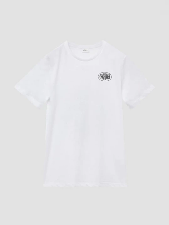 Foto van product Katoenen T-shirt met print op de voor- en achterkant s.Oliver wit