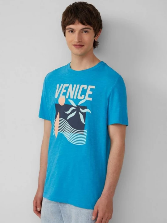 Foto van product Katoenen T-shirt met print op de voorkant en slubstructuur s.Oliver