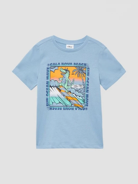 Foto van product Katoenen T-shirt met print op de voorkant s.Oliver blauw