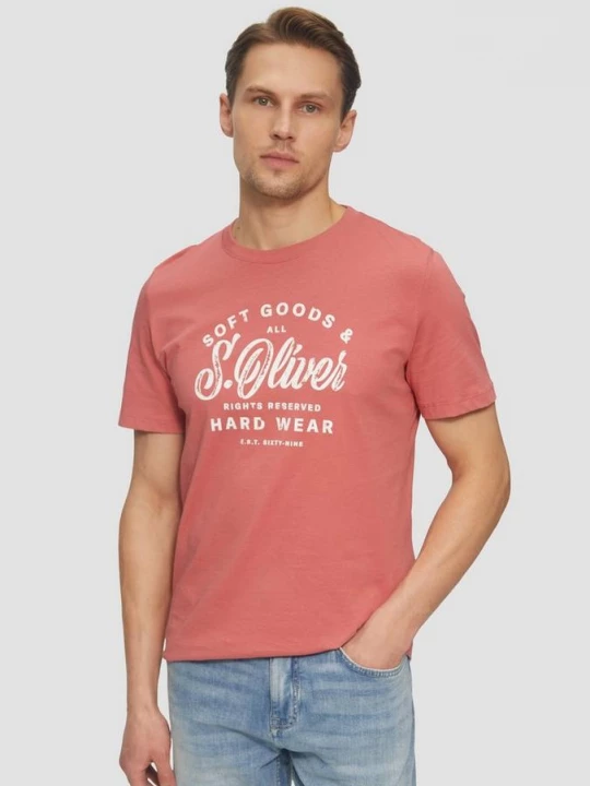Foto van product Katoenen T-shirt met print op de voorkant s.Oliver rood