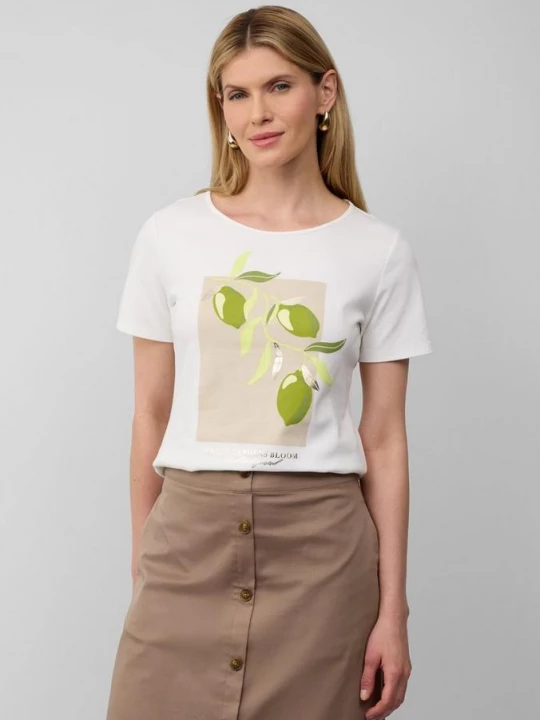 Foto van product Katoenen T-shirt met print op de voorkant s.Oliver wit