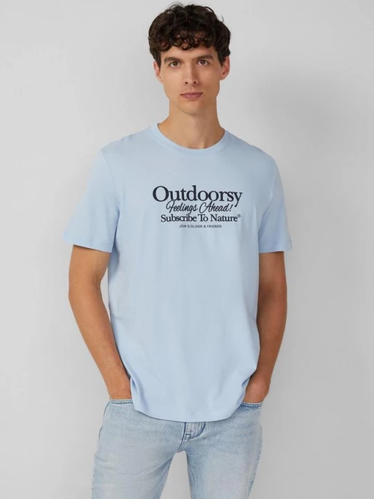 Foto van product Katoenen T-shirt met print op voorzijde s.Oliver blauw