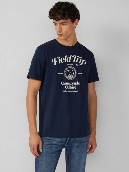Foto van product Katoenen T-shirt met print op voorzijde s.Oliver blauw