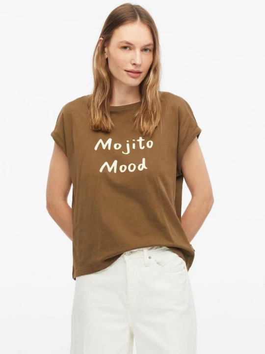 Foto van product Katoenen T-shirt met print op voorzijde s.Oliver bruin