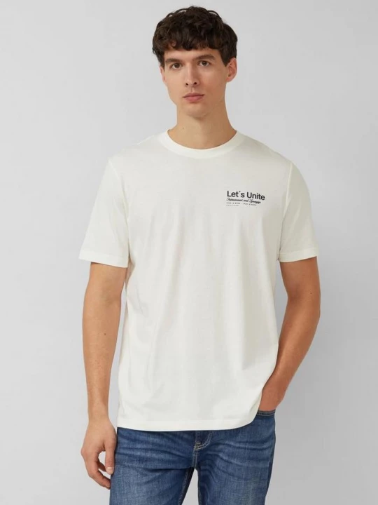 Foto van product Katoenen T-shirt met print op voorzijde s.Oliver crème