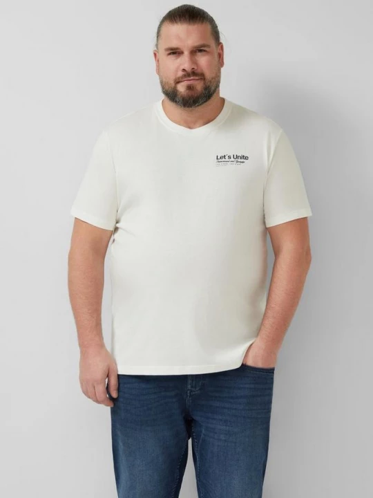 Foto van product Katoenen T-shirt met print op voorzijde s.Oliver crème