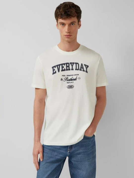 Foto van product Katoenen T-shirt met print op voorzijde s.Oliver crème