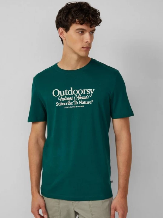Foto van product Katoenen T-shirt met print op voorzijde s.Oliver groen