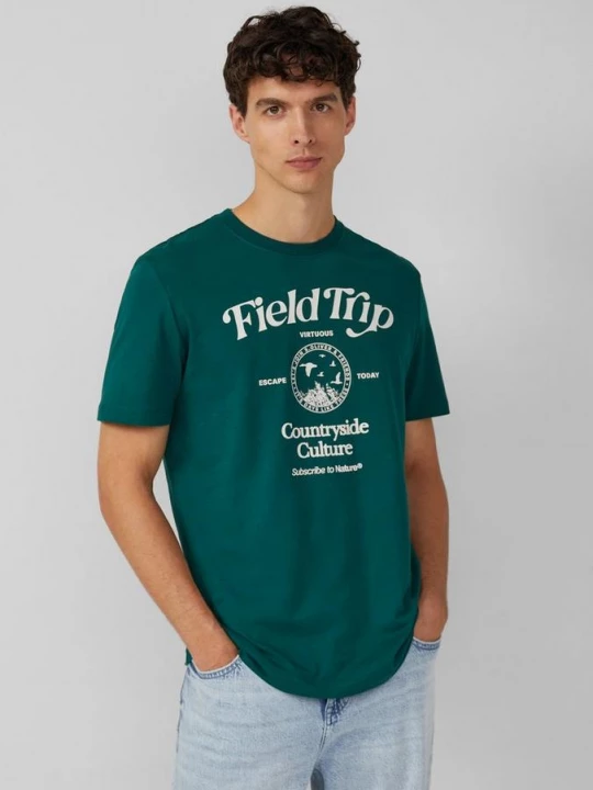 Foto van product Katoenen T-shirt met print op voorzijde s.Oliver groen