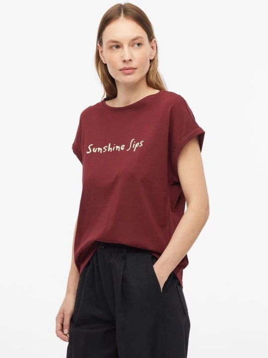 Foto van product Katoenen T-shirt met print op voorzijde s.Oliver rood