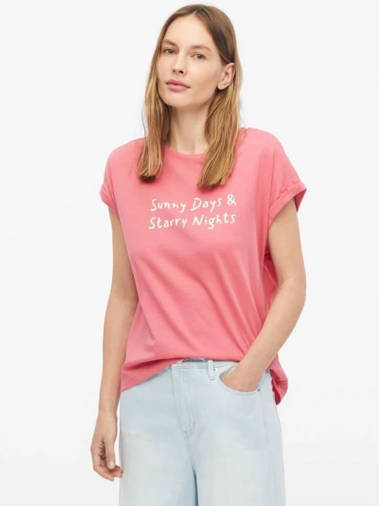 Foto van product Katoenen T-shirt met print op voorzijde s.Oliver roze