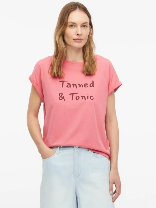 Foto van product Katoenen T-shirt met print op voorzijde s.Oliver roze