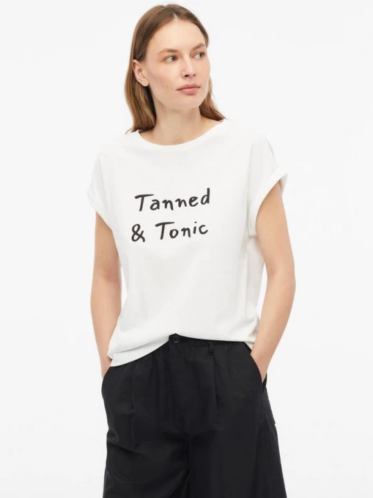 Foto van product Katoenen T-shirt met print op voorzijde s.Oliver wit