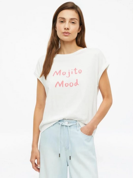 Foto van product Katoenen T-shirt met print op voorzijde s.Oliver wit