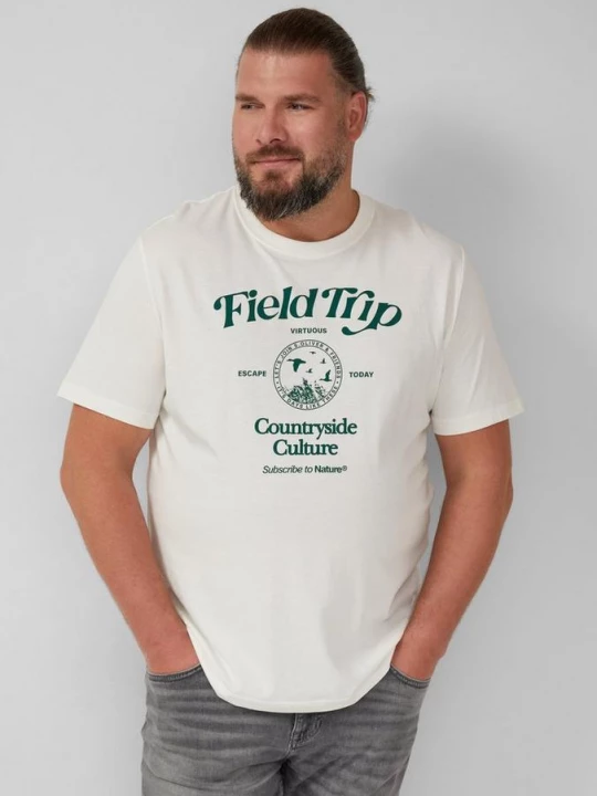 Foto van product Katoenen T-shirt met print op voorzijde s.Oliver wit