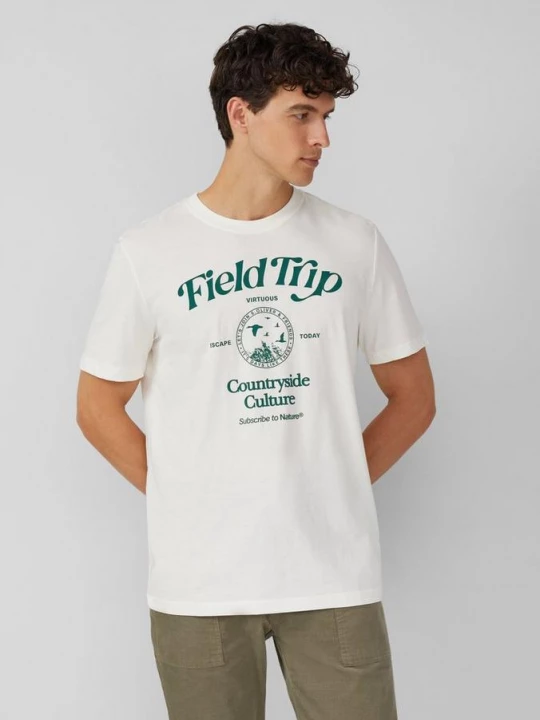 Foto van product Katoenen T-shirt met print op voorzijde s.Oliver wit