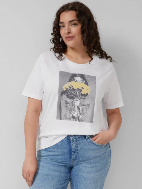 Foto van product Katoenen T-shirt met print op voorzijde s.Oliver wit